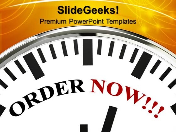 White Clock With Word Order Now PowerPoint Templates And PowerPoint Themes 1012 White Clock With Word Order Now PowerPoint Templates And PowerPoint Themes 1012