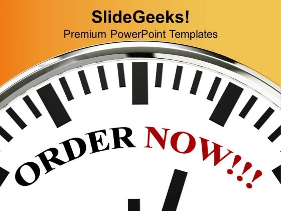 White Clock With Word Order Now PowerPoint Templates Ppt Backgrounds For Slides 0313 White Clock With Word Order Now PowerPoint Templates Ppt Backgrounds For Slides 0313
