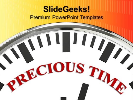 White Clock With Word Precious Time Planning PowerPoint Templates And PowerPoint Themes 0912