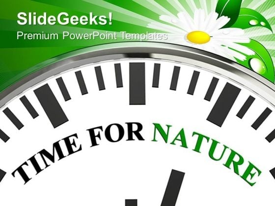 White Clock With Word Time For Nature PowerPoint Templates And PowerPoint Themes 0912 White Clock With Word Time For Nature PowerPoint Templates And PowerPoint Themes 0912