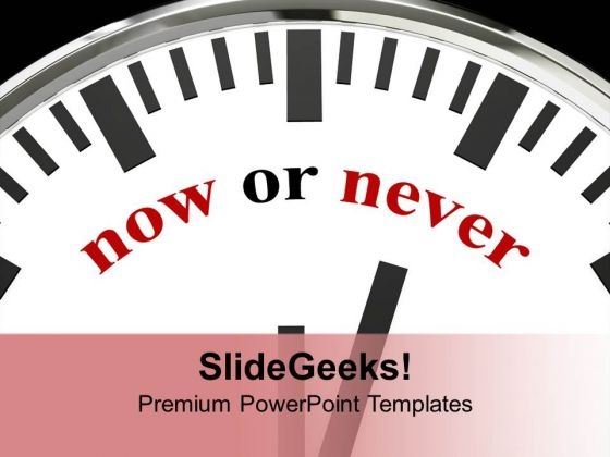White Clock With Words Now Or Never PowerPoint Templates Ppt Backgrounds For Slides 1212 White Clock With Words Now Or Never PowerPoint Templates Ppt Backgrounds For Slides 1212