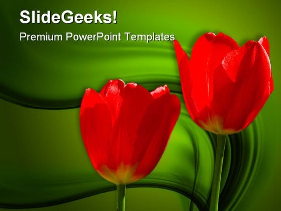 Wild Flowers Nature PowerPoint Template 0610 Wild Flowers Nature PowerPoint Template 0610