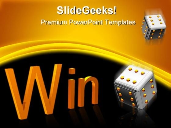 Win Dices Business Metaphor PowerPoint Backgrounds And Templates 1210