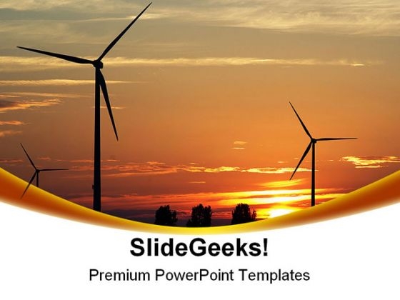 Wind Turbines Sunset PowerPoint Templates And PowerPoint Backgrounds 0211 Wind Turbines Sunset PowerPoint Templates And PowerPoint Backgrounds 0211