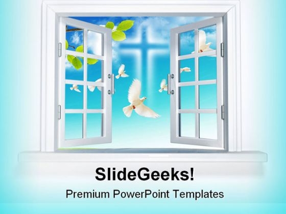 Window To Peace Religion PowerPoint Backgrounds And Templates 0111 Window To Peace Religion PowerPoint Backgrounds And Templates 0111