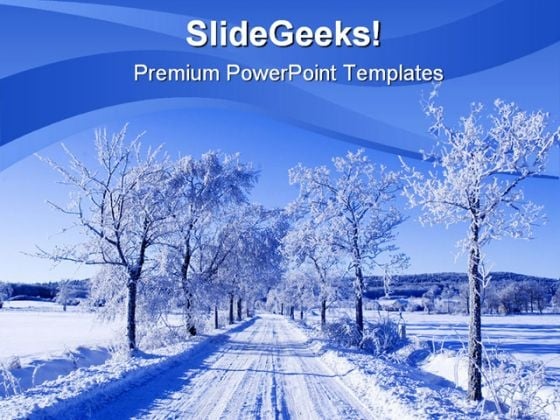 Winter Scene Nature PowerPoint Template 0610 Winter Scene Nature PowerPoint Template 0610