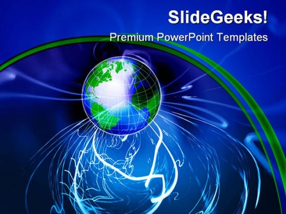 Wireless Technology Globe PowerPoint Background And Template 1210 Wireless Technology Globe PowerPoint Background And Template 1210