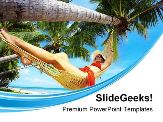 Woman In Hammock Beach PowerPoint Themes And PowerPoint Slides 0411 Woman In Hammock Beach PowerPoint Themes And PowerPoint Slides 0411