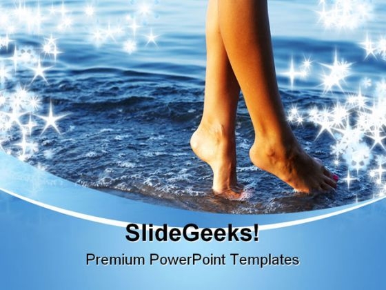 Woman On Beach PowerPoint Background And Template 1210 Woman On Beach PowerPoint Background And Template 1210