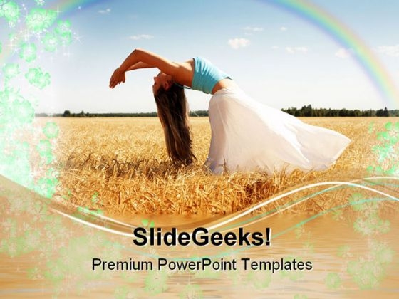 Woman With Rainbow Beauty PowerPoint Themes And PowerPoint Slides 0811