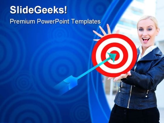 Woman With Target Business PowerPoint Themes And PowerPoint Slides 0611 Woman With Target Business PowerPoint Themes And PowerPoint Slides 0611