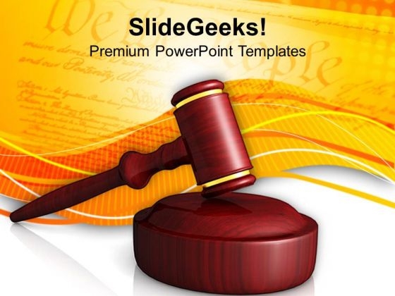 Wooden Gavel Law PowerPoint Templates Ppt Backgrounds For Slides 0213