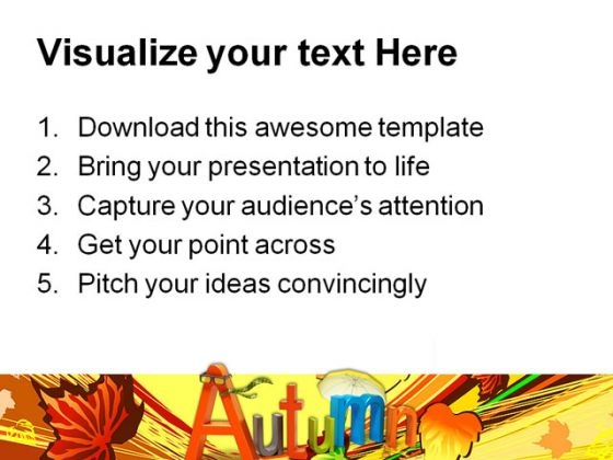 Word Autumn Nature PowerPoint Template 0910 ideas good