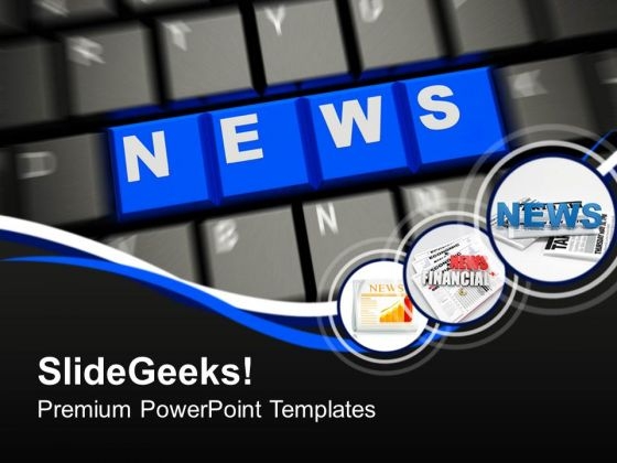 Word News On Keyboard PowerPoint Templates Ppt Backgrounds For Slides 0113
