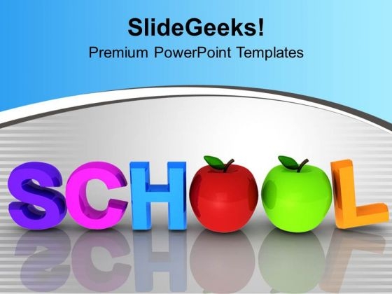 word school with apples education powerpoint templates ppt school power point backgrounds