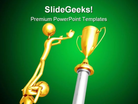 Working Together For Gold Trophy Business PowerPoint Templates And PowerPoint Backgrounds 0511