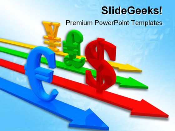 World Currencies Arrow Symbol PowerPoint Template 0910 World Currencies Arrow Symbol PowerPoint Template 0910