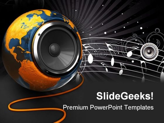 World Music Globe PowerPoint Template 1110 World Music Globe PowerPoint Template 1110