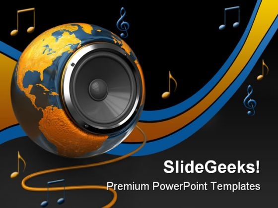 World Music Globe PowerPoint Themes And PowerPoint Slides 0211