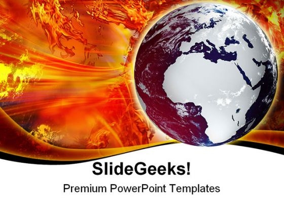 World Under Fire Globe PowerPoint Templates And PowerPoint Backgrounds 0311