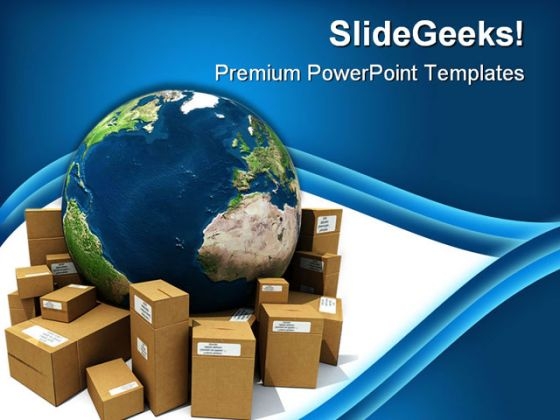 Worldwide Delivery Globe PowerPoint Template 1110 Worldwide Delivery Globe PowerPoint Template 1110