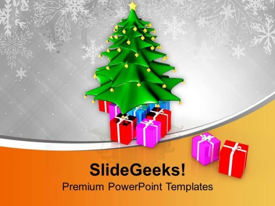Xmas Tree With Colored Gifts PowerPoint Templates Ppt Backgrounds For Slides 0113 Xmas Tree With Colored Gifts PowerPoint Templates Ppt Backgrounds For Slides 0113