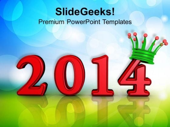 Year 2014 With Crown PowerPoint Template 1113 Year 2014 With Crown PowerPoint Template 1113