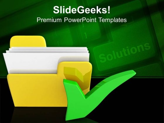 Yellow Computer Folder With Tick Mark PowerPoint Templates And PowerPoint Themes 0912 Yellow Computer Folder With Tick Mark PowerPoint Templates And PowerPoint Themes 0912