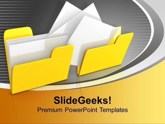 Yellow Copy And Paste Folders Computer PowerPoint Templates Ppt Backgrounds For Slides 0113