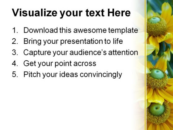 Yellow Daisies Nature PowerPoint Template 0610 professionally customizable