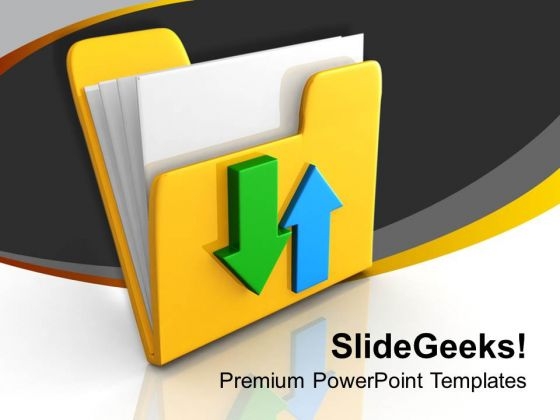 Yellow Folder And Arrow Download Data PowerPoint Templates Ppt Backgrounds For Slides 0113 Yellow Folder And Arrow Download Data PowerPoint Templates Ppt Backgrounds For Slides 0113