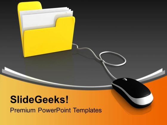 Yellow Folder Tied To Computer Mouse PowerPoint Templates Ppt Backgrounds For Slides 0213 Yellow Folder Tied To Computer Mouse PowerPoint Templates Ppt Backgrounds For Slides 0213