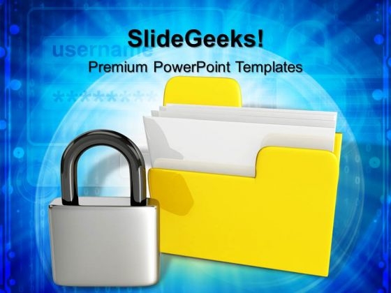 Yellow Folder With Lock Security PowerPoint Templates And PowerPoint Themes 1112 Yellow Folder With Lock Security PowerPoint Templates And PowerPoint Themes 1112