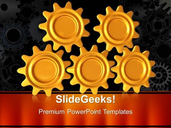 Yellow Gears Teamwork PowerPoint Templates And PowerPoint Themes 0512 Yellow Gears Teamwork PowerPoint Templates And PowerPoint Themes 0512