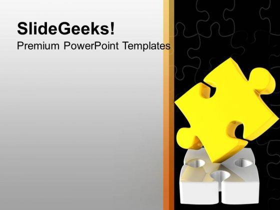 Yellow Puzzle On Silver Puzzle PowerPoint Templates Ppt Backgrounds For Slides 0213 Yellow Puzzle On Silver Puzzle PowerPoint Templates Ppt Backgrounds For Slides 0213