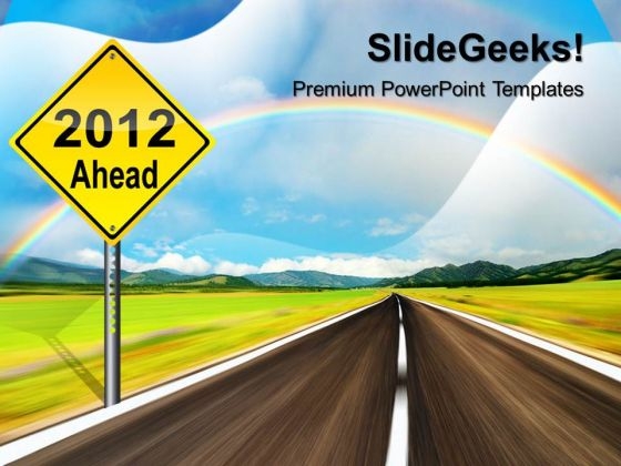 Yellow Signpost Ahead Metaphor PowerPoint Templates And PowerPoint Themes 0312 Yellow Signpost Ahead Metaphor PowerPoint Templates And PowerPoint Themes 0312
