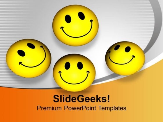 Yellow Smileys Success Friendly Relations PowerPoint Templates Ppt Backgrounds For Slides 0113