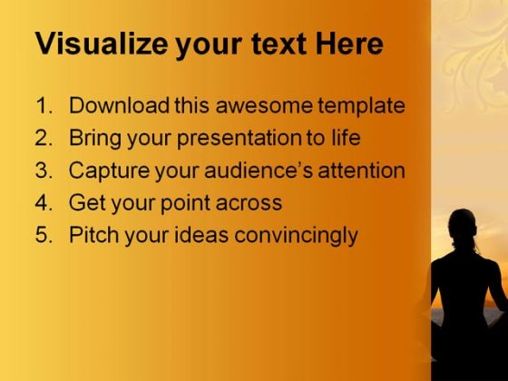 Yoga Woman Beach PowerPoint Template 0810 Yoga Woman Beach PowerPoint Template 0810