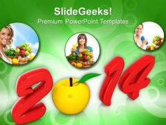 2014 New Year Health PowerPoint Template 1113