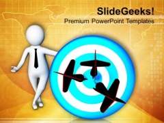 3d Illustration Dart On Target PowerPoint Templates Ppt Backgrounds For Slides 0713