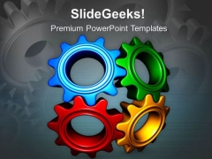 3d Image Of Colorful Gears PowerPoint Templates Ppt Backgrounds For Slides 0813
