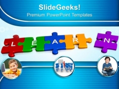 3d Jigsaw Puzzle Pieces With Learn PowerPoint Templates And PowerPoint Themes 1012 3d Jigsaw Puzzle Pieces With Learn PowerPoint Templates And PowerPoint Themes 1012