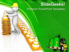 3d Man Arranging Safety Cones PowerPoint Templates Ppt Backgrounds For Slides 0813 3d Man Arranging Safety Cones PowerPoint Templates Ppt Backgrounds For Slides 0813