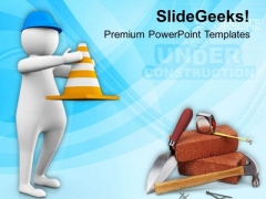 3d Man Holding Traffic Cone PowerPoint Templates Ppt Backgrounds For Slides 0813 3d Man Holding Traffic Cone PowerPoint Templates Ppt Backgrounds For Slides 0813