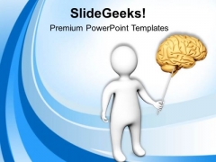 3d Man Pointing Towards Brain Medical PowerPoint Templates Ppt Backgrounds For Slides 0813 3d Man Pointing Towards Brain Medical PowerPoint Templates Ppt Backgrounds For Slides 0813