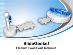 3d Man Puzzle With Objectives Business PowerPoint Templates And PowerPoint Themes 1012