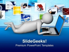 3d Man Working On Laptop PowerPoint Templates Ppt Backgrounds For Slides 0813 3d Man Working On Laptop PowerPoint Templates Ppt Backgrounds For Slides 0813