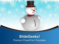 3d Snowman With Hat Background Christmas PowerPoint Templates Ppt Backgrounds For Slides 0113 3d Snowman With Hat Background Christmas PowerPoint Templates Ppt Backgrounds For Slides 0113