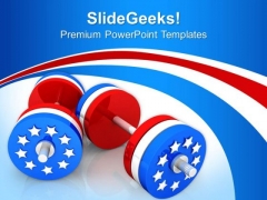 American Dumbbells PowerPoint Templates Ppt Backgrounds For Slides 0813 American Dumbbells PowerPoint Templates Ppt Backgrounds For Slides 0813