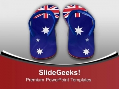 Australian Flag On Sleepers For Holidays PowerPoint Templates Ppt Backgrounds For Slides 0613 Australian Flag On Sleepers For Holidays PowerPoint Templates Ppt Backgrounds For Slides 0613